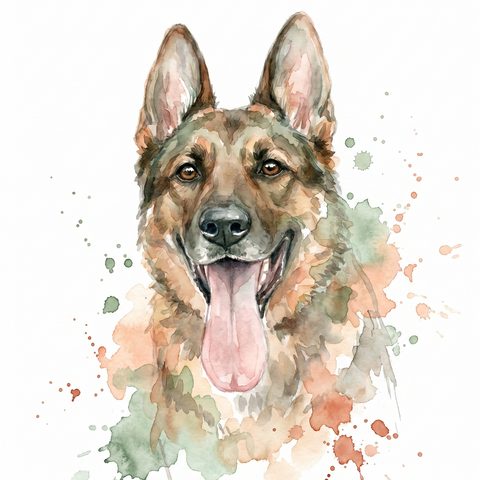 Portrait aquarelle du même chien