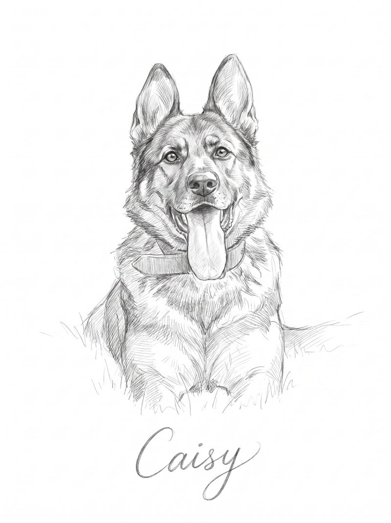 Portrait d’animal — style Croquis crayon