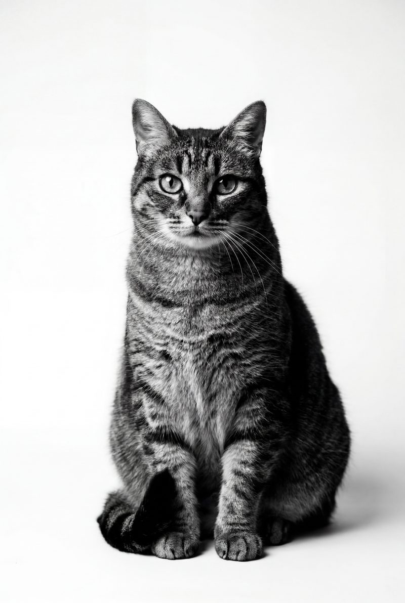Portrait d’animal — style Studio noir & blanc